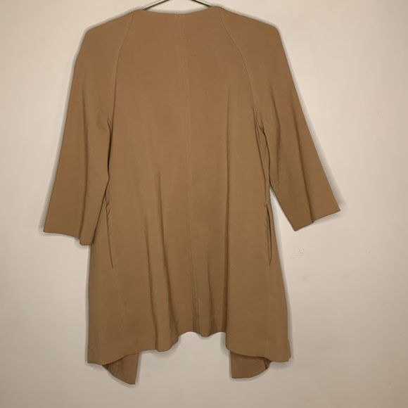 Forever 21 | Tan Large Brown Button Pocket Coat | 3/4 Sleeve Top | Classic Retro - Picture 6 of 8